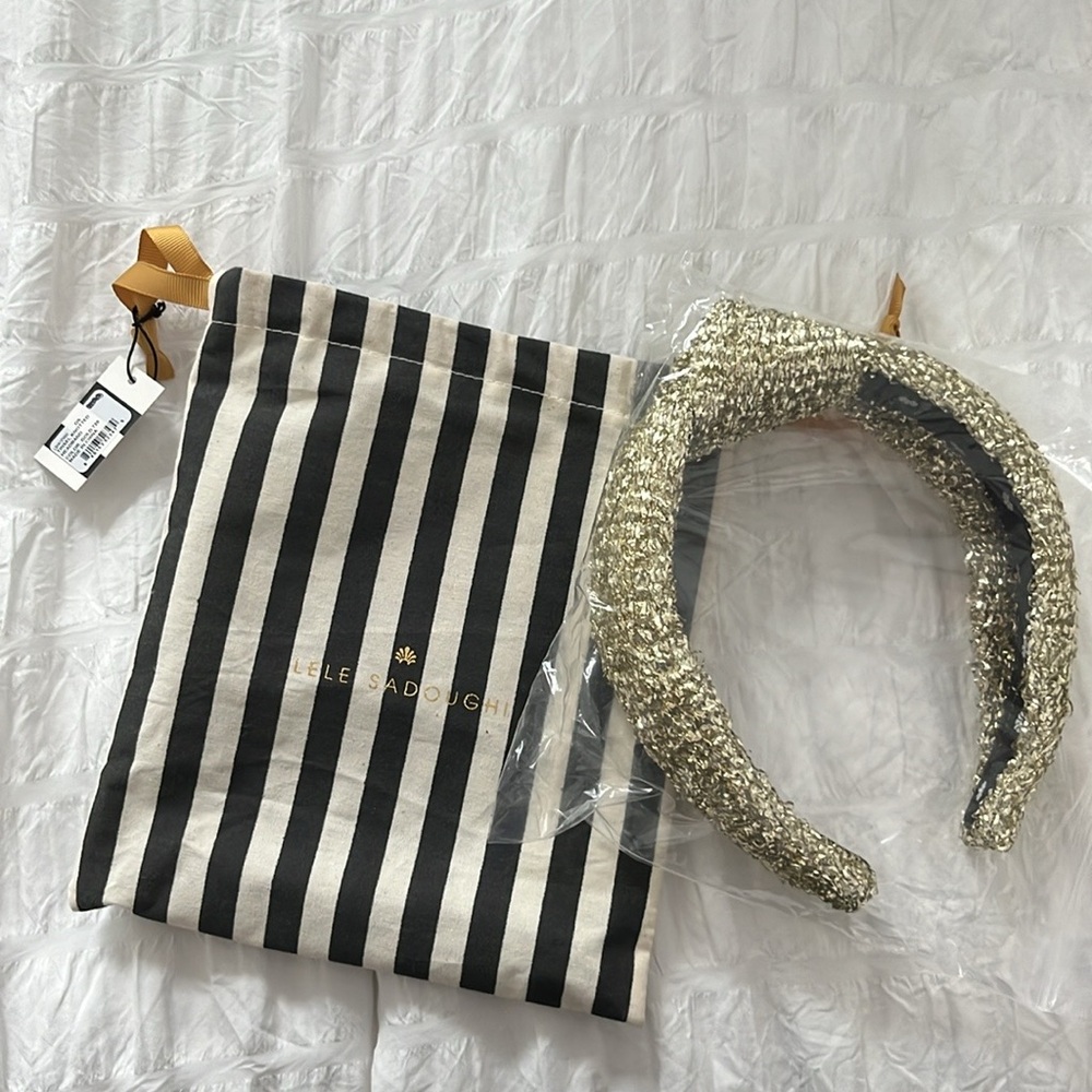Lele Sadoughi Tinsel knotted headband - Gold